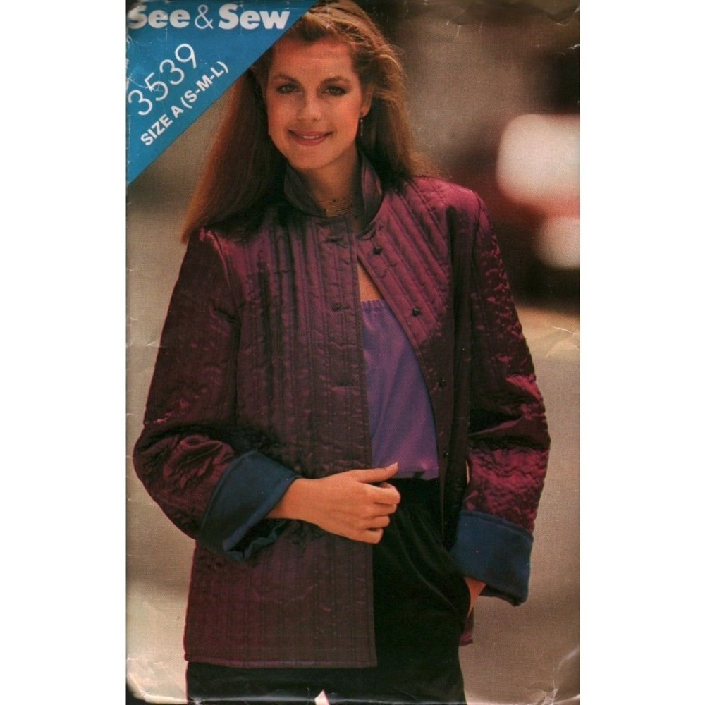 Vintage See & Sew By Butterick 3539 Misses Jacket Sewing Pattern Size A S-M